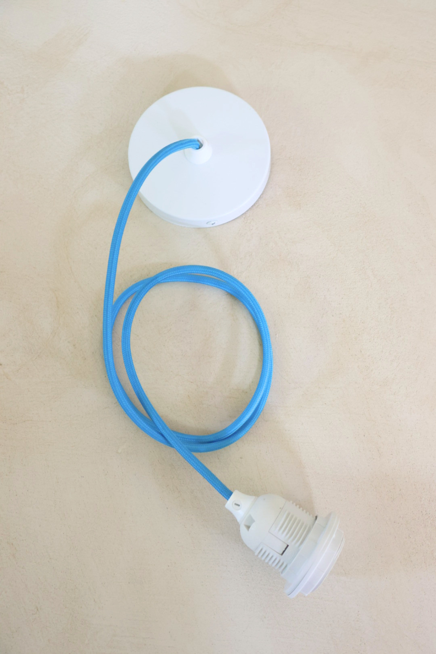 Ceiling Pendant Kit E27 - Blue nylon electrical cable