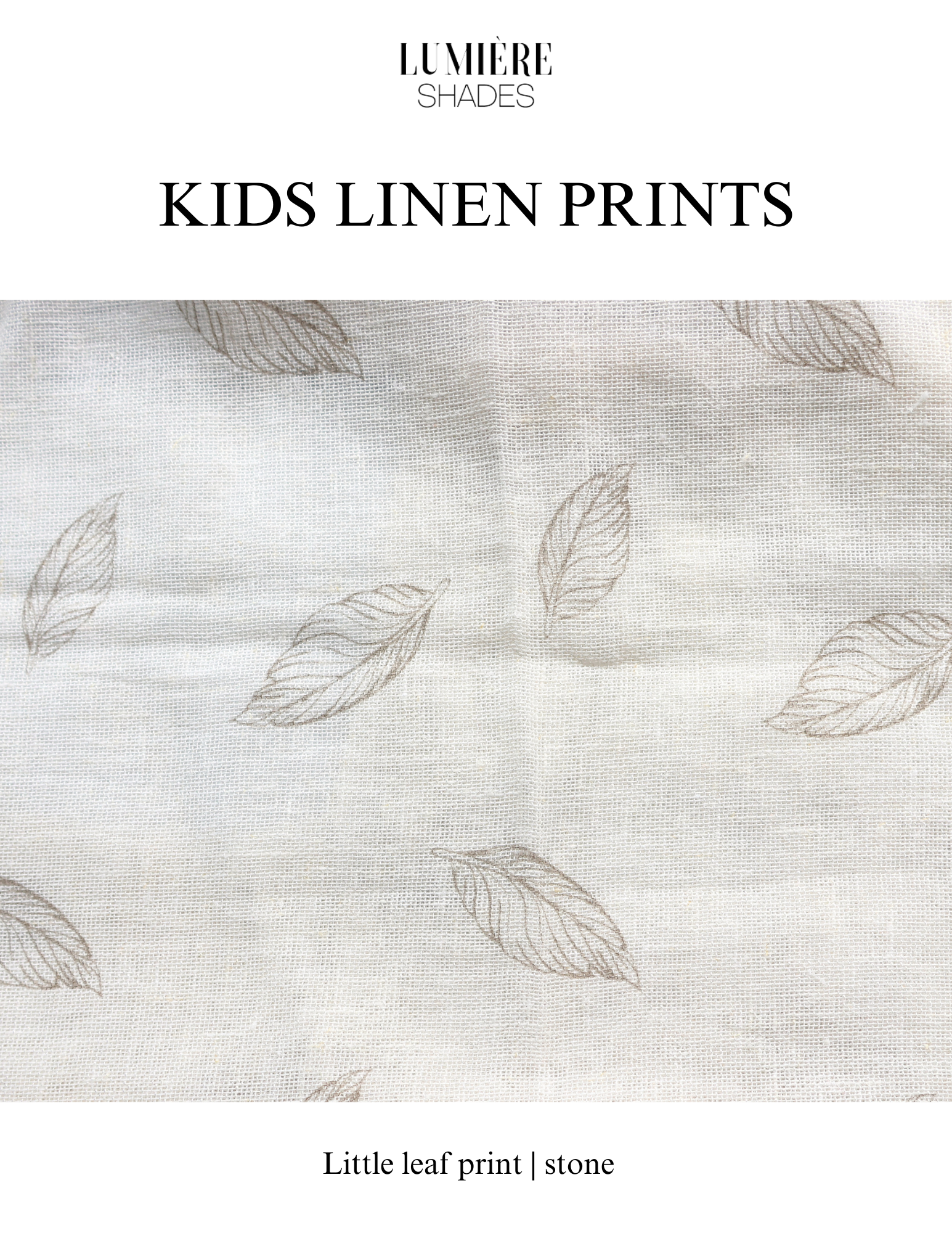Little Leaf Prints on Off-White Linen