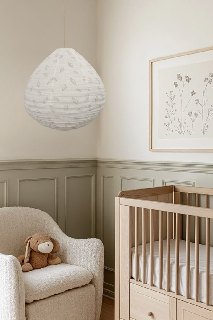 Little Leaf Prints on Off-White Linen