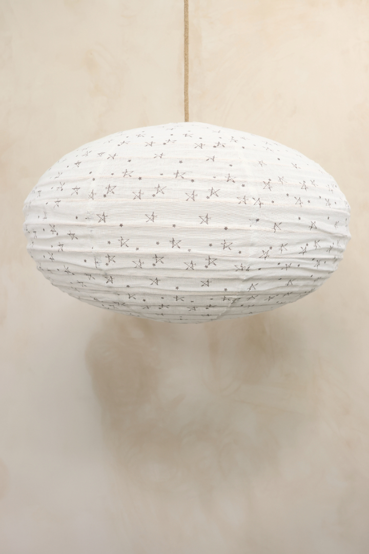 Starshine Charcoal Prints on Off-White Linen