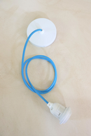 NEW! Ceiling Pendant Kit E27 - Blue nylon electrical cable