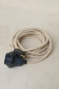 Linen Covered Plug-in Electrical Cable E27 | US, AU & EU Plugs