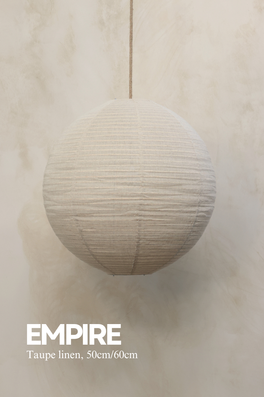 EMPIRE Linen Shade Bundle - Lampshade + E27 Ceiling Pendant Kit