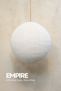 EMPIRE Linen Shade Bundle - Lampshade + E27 Ceiling Pendant Kit