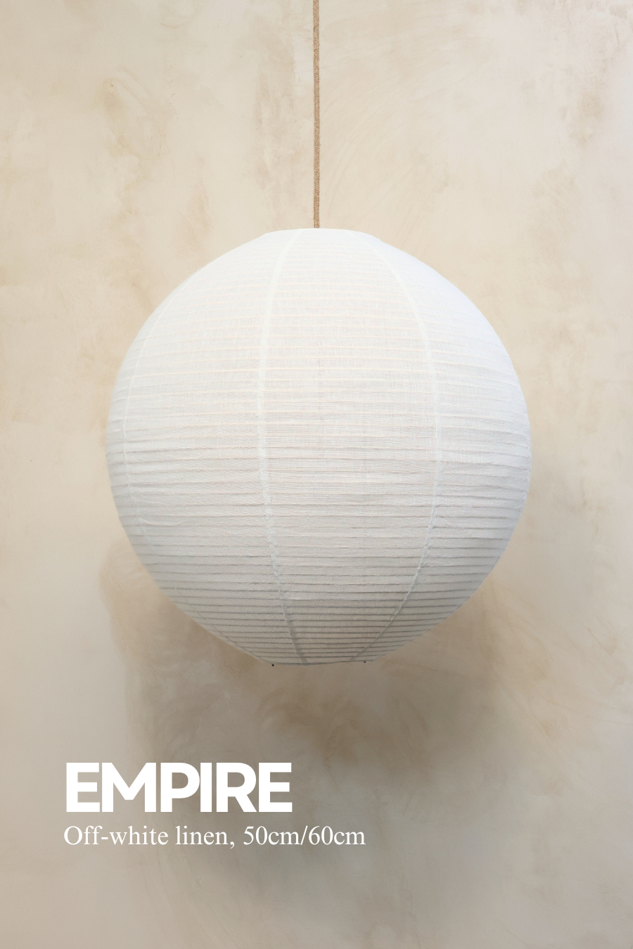 EMPIRE Linen Shade Bundle - Lampshade + E27 Ceiling Pendant Kit