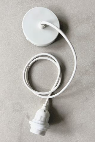 Ceiling Pendant Kit E27 - Nylon white electrical cable