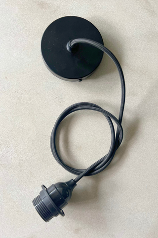 Ceiling Pendant Kit E27 - Nylon black electrical cable