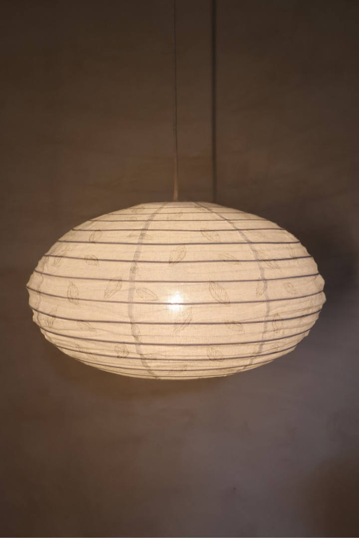 Little Leaf Prints on Off-White Linen