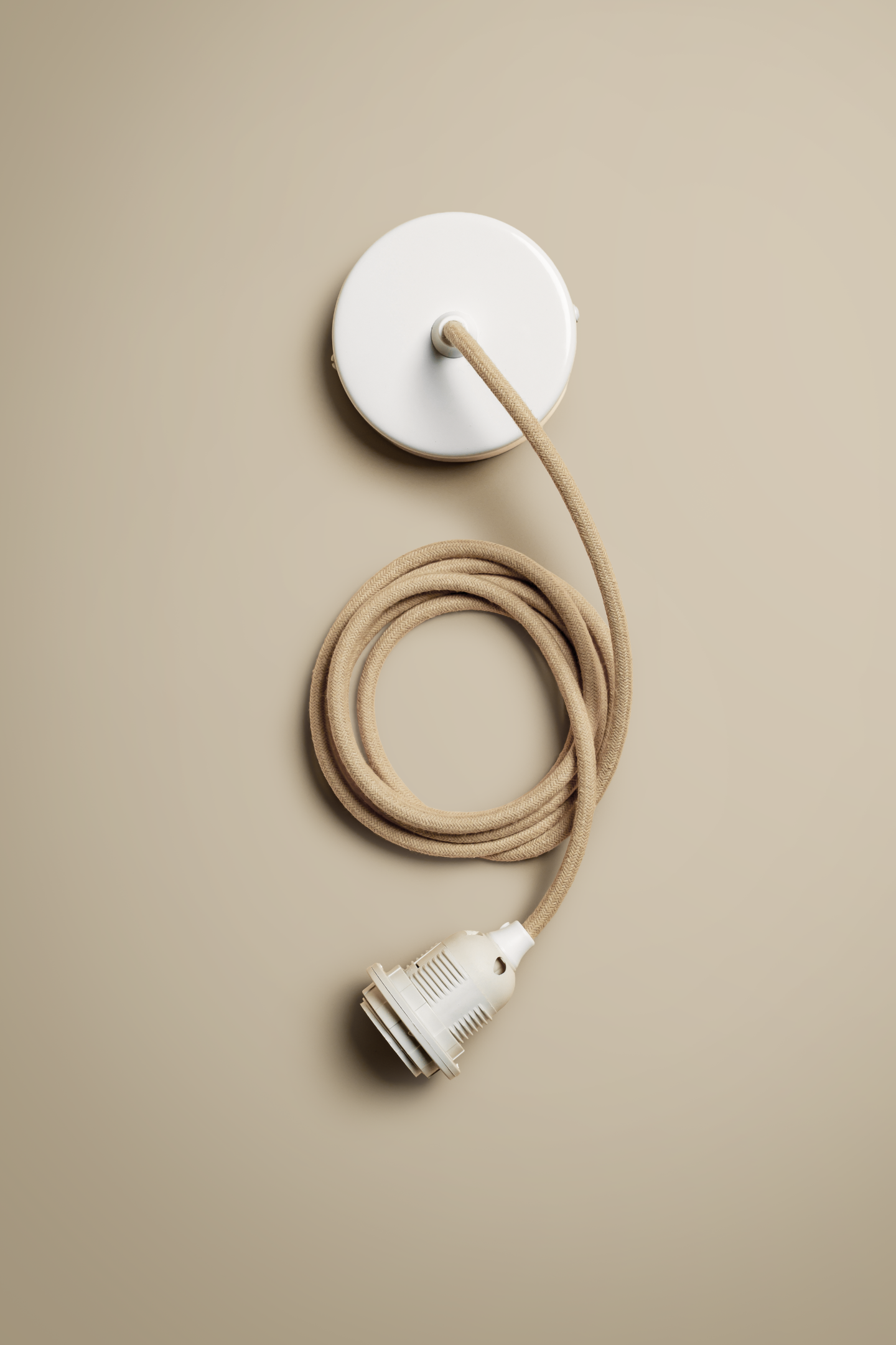 Ceiling pendant kit E27 - linen covered electrical cable (white)
