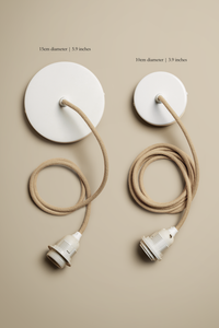 Ceiling pendant kit E27 - jute covered electrical cable (white)