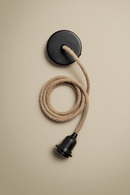 Ceiling pendant kit E27 - jute covered electrical cable (black)