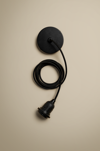 Ceiling pendant kit E27 - nylon black electrical cable