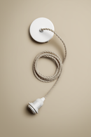 Ceiling pendant kit E27 - twisted linen-covered electrical cable (black/white)