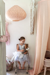 Kids & Nursery Linen Shades - Starshine Charcoal Prints on Blush