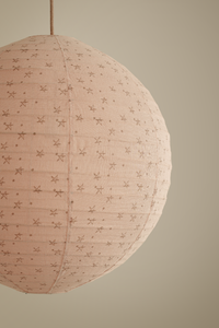 Starshine charcoal prints on blush linen